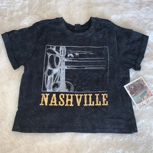 Nashville Gray Cropped T-Shirt Womens Sz X-Small(107)5